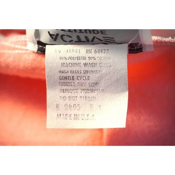 Vintage Color Block Shirt, Peach Aqua White Top, Womens Size L, Granny - Picture 9 of 10